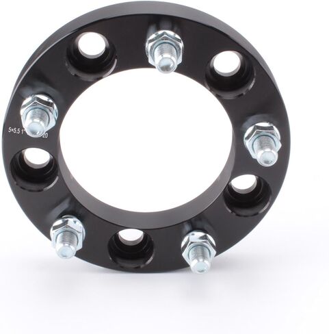 4pcs Wheel Spacers 1" Thick 5x5.5 (5X139.7) Bolt Pattern with 1/2" Studs for Dodge Ram 1500, Ford F100 F150 E100 E150 Bronco, Jeep CJ3 CJ5 CJ6 CJ7 Scrambler Black in Saudi Arabia