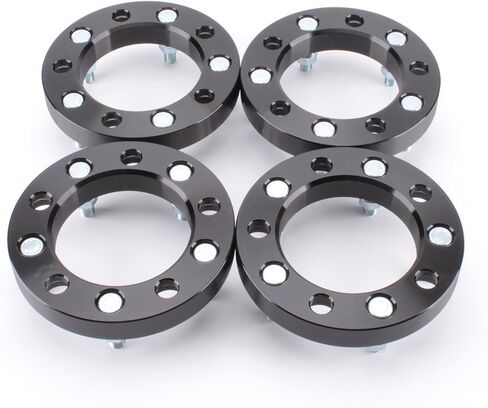 4pcs Wheel Spacers 1" Thick 5x5.5 (5X139.7) Bolt Pattern with 1/2" Studs for Dodge Ram 1500, Ford F100 F150 E100 E150 Bronco, Jeep CJ3 CJ5 CJ6 CJ7 Scrambler Black in Saudi Arabia