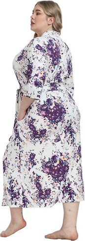 أرواب طويلة للسيدات بمقاس كبير وخفيفة الوزن من الكيمونو وأردية حمل ناعمة وملابس نوم منسوجة in Kuwait