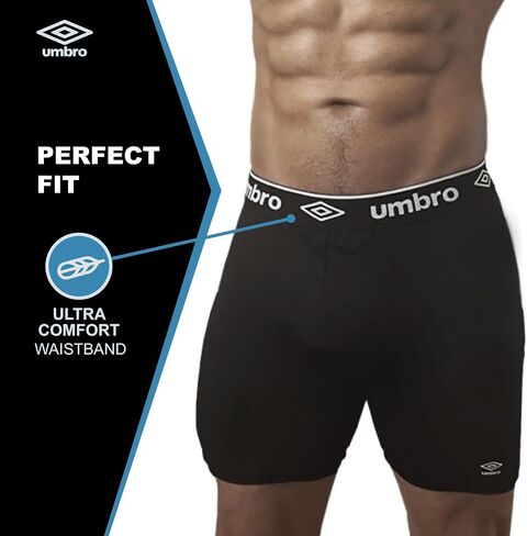 Umbro Performance Boxer Briefs for Men Pack of 6 - Breathable Comfortable Mens Boxer Briefs, Moisture Wicking Mens Underwear (US, Alpha, X-Large, Regular, Regular, Black/Royal/Vermillion) in Saudi Arabia