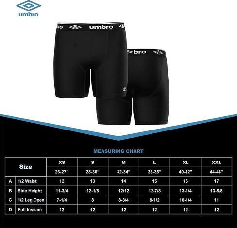 Umbro Performance Boxer Briefs for Men Pack of 6 - Breathable Comfortable Mens Boxer Briefs, Moisture Wicking Mens Underwear (US, Alpha, X-Large, Regular, Regular, Black/Royal/Vermillion) in Saudi Arabia