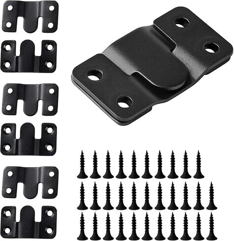 Stainless Steel Picture Hangers,Photo Frame Hanging Hook Z Shaped Clip Bracket Furniture,4 Sets Flush Mount Bracket Wall Mount Hardware,French Cleat for Mirror, Photo Shelf and Cabinet (Black) in Saudi Arabia