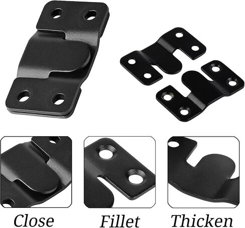 Stainless Steel Picture Hangers,Photo Frame Hanging Hook Z Shaped Clip Bracket Furniture,4 Sets Flush Mount Bracket Wall Mount Hardware,French Cleat for Mirror, Photo Shelf and Cabinet (Black) in Saudi Arabia