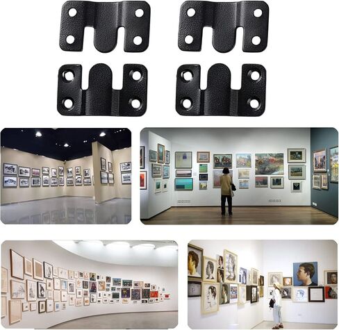 Stainless Steel Picture Hangers,Photo Frame Hanging Hook Z Shaped Clip Bracket Furniture,4 Sets Flush Mount Bracket Wall Mount Hardware,French Cleat for Mirror, Photo Shelf and Cabinet (Black) in Saudi Arabia
