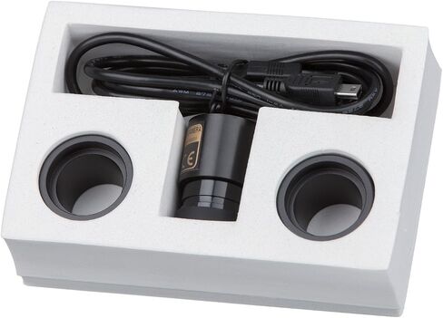 كاميرا AmScope 5.0 ميجابكسل USB ثابتة ومباشرة لتصوير الفيديو المجهري الرقمي + مجموعة المعايرة in Saudi Arabia