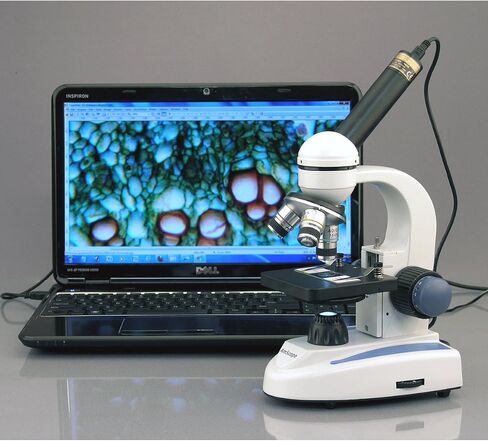 كاميرا AmScope 5.0 ميجابكسل USB ثابتة ومباشرة لتصوير الفيديو المجهري الرقمي + مجموعة المعايرة in Saudi Arabia