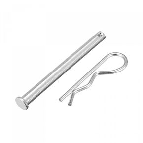 uxcell 4pcs 8mm x 90mm Flat Head Zinc-Plating Solid Steel Pin with 10pcs 3mm x 60mm R Shaped Spring Cotter Clip Pin