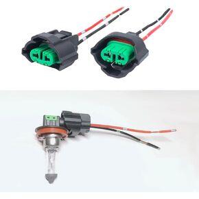 H8 H11 880 881 Female Adapters Wiring Harness Sockets, Fog Light Connector, Headlight Connector with Wire Pigtails, Wiring Harness Sockets Universal for Fog Lights, Pack of 2