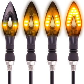 4PCS Motorcycle Indicators Flowing Turn Signal Lights Motorbike Turning Indicators 12V 14 LEDs Bulbs for Motorcycle Motorbike Scooter Quad Cruiser Off Road