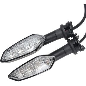 Motorcycle Front or Rear Turn Signal Indicators Compatible with Yamaha YZF R15/R25/R3/R125, YBR 125/250, MT-125/-03/-09, FZ-25/-010 (Clear)
