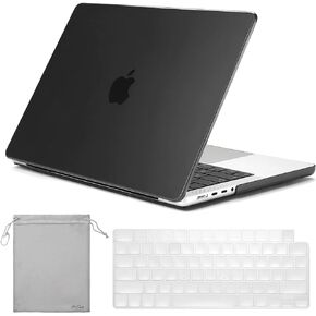 ProCase for MacBook Pro 14.2 inch 2024 M4 A3112 A3185 A3401/Pro 14 2023 2022 2021 M3 A2918 A2992 M2 A2779 M1 A2442, Slim Protective Hard Shell Case and Keyboard Skin Cover -Black