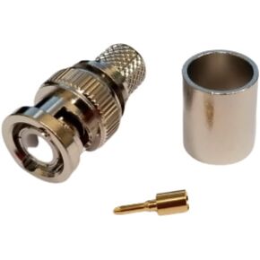 [4 CONNECTORS] BNC Male Coax Connector for 50 Ohm RG8U, RG-213, Belden 9913 and Times Microwave LMR-400 Coaxial Antenna RF Cable - Coaxial Cable Crimp Connector