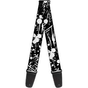 Buckle-Down Guitar Strap Splatter Black White 2 Inches Wide