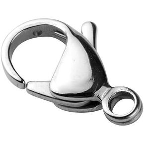 Tacool 100PCS Grade A 304 Stainless Steel Lobster Claw Clasps in Jewelry Bag for Jewelry Making Beads Necklace (Silver Tone, 6.5x10mm)