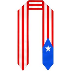 Puerto Rico Flag Graduation Stoles Shawl Sash Scraf For Study Aboard International Students Graduation's Day