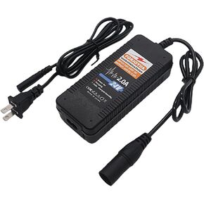 24V 2A AC/DC Lead-Acid Battery Charger for 24V Lead-Acid Battery Pack with XLR-3Pin Connector Fast Charging