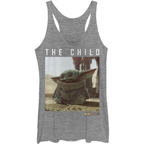 STAR WARS Girls' The Mandalorian Green Child Tri-Blend Racerback Layering Tank