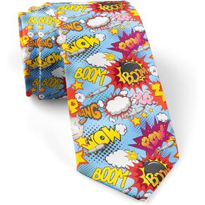 ( Comic Book Explosion ) Fashion Novelty Necktie, Conversation Neckwear Ties Great for Party and Events