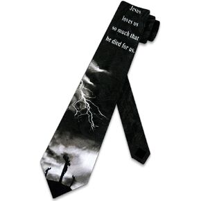 Christian Ties Mens Cross Necktie Jesus Tie for Men Religious Neckties