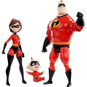 Disney Pixar Incredibles Storyteller 3 Action Figure Pack, Mr Incredible, Elastigirl and Jack-Jack, Battle for The City Gift Pack