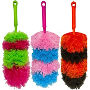 3 قطع 19 بوصة أداة تنظيف يدوية من الألياف الدقيقة ذات لونين لتنظيف المكتب، السيارة، الكمبيوتر، مكيف الهواء، منفضة غبار قابلة للغسل in Kuwait