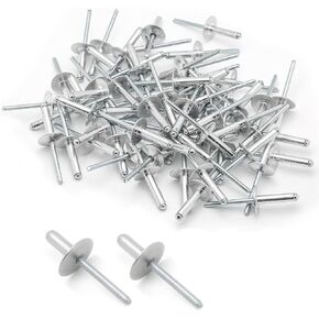 60Pcs 3/16" x 1/2" Pop Rivets, 4.8 x 12mm Solid Aluminum Blind Rivets Boat Rivets, Grip Range 4.8-8mm (Silver)