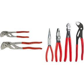 KNIPEX 2 Pc Pliers Wrench Set w/ Keeper Pouch, Red