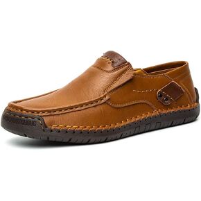 Men's Casual Leather Loafers Slip-On Dress Shoes Driving Moccasin Walking Shoes
