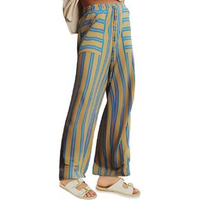 Women's Palazzo Pants Striped Wide Leg High Waist Casual Comfy Pants with Pockets