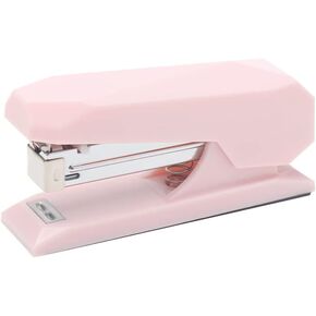 NatSumeBasics Cute Pink Stapler Desk Manual Standard Stapler with Diamond Shape, 25 Sheets Capacity for The Sleek Office School Accessories Gift Idea (Pink)