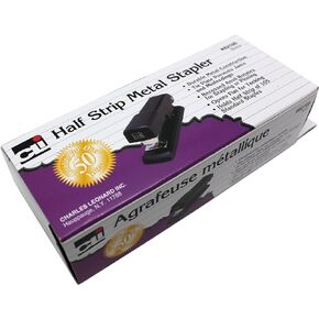 Charles Leonard Half Strip Stapler, Metal with Non-Skid Base, Black, 1 Each (82105)