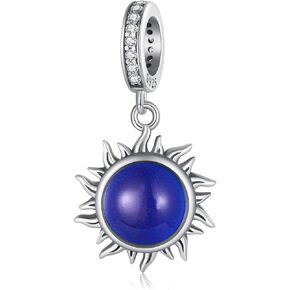 Emotional Stone Sun Charms fit Pandora Bracelet Sterling Silver You are My Sunshine Dangle Pendant Jewelry Beads Gifts for Women Bracelet&Necklace