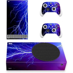 Full Body Vinyl Skin Sticker Decal Cover for Xbox Series S Console and Two Controllers - Lightning