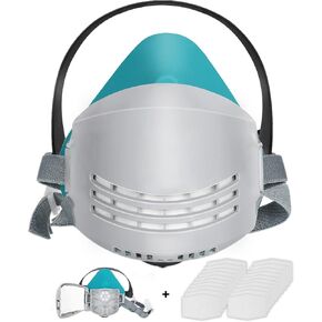 Reusable Half Facepiece with 20 Filters Set Dust Respirator with Replaceable Filters for Painting, Polishing, Welding, Vapor, Woodworking and Other Work Protection