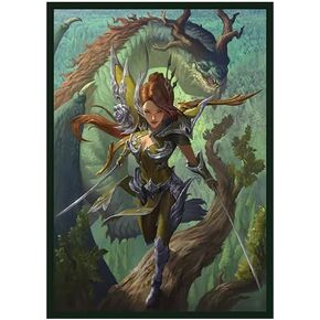 Fantasy North - Valora Lothuandyr - Dragon Knight (Teragotha) - 100 Smooth Matte TCG Card Sleeves - Fits Magic MTG Commander Pokemon and Other Card Games - Playing Card Sleeves