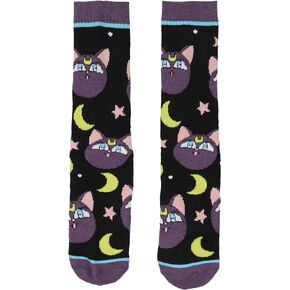 Bioworld Sailor Moon Luna Character Crew Socks, Sailor Moon Manga Athletic Cushioned Socks, Anime Socks For Women Men 1 Pair