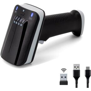 YANZEO SR290 UHF RFID Reader Handheld Terminal Barcode Scanner 1D/2D QR Barcode Reader Bluetooth 2.4 GHz+Wired USB Bar Code Reader for Jewelry/Clothing/Shoe Store, Supermarket, Warehouse