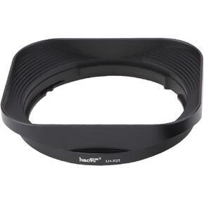 Haoge LH-X33 Lens Hood Metal Square Bayonet for Fujifilm XF33mm F1.4 R WR Lens, Fuji XF 33mm f/1.4 R LM WR Hood Shade