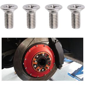 4 PCS Stainless Steel Brake Disc Rotor Screws, Car Retaining Screw Kit for Front and Rear, OEM 936000-6014-0H Replacement Accessories for K3, City, Civic, Accord, Odyssey
