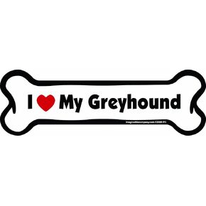 مغناطيس سيارة على شكل عظمة، I Love My Greyhound، 2 بوصة × 7 بوصة in Kuwait