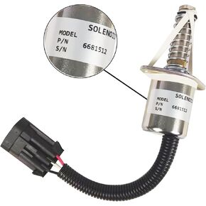 Fuel Shut Off Solenoid, 6681512 6681513 ELL70-0065 Brake Solenoid Fit for Bobcat Skid Traction S100 S250 S130 S300 A220 S70 S150 S160 S175 S185 S205 S220 S450 S510 S530 S550 (12 V) in Saudi Arabia