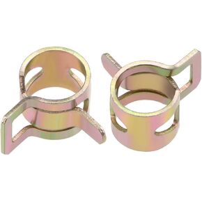 uxcell Spring Band Type Clamp 13mm Inner Dia Fit 13.5-14.2mm OD Hose Fuel Line Silicone Tube Clips Clamp Color-zinc Manganese Steel 10Pcs