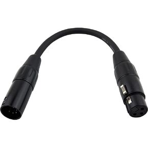 Pig Hog PX-DMX5F 5-Pin DMXF to 3-Pin XLRM Adapter Cable, 6"