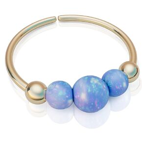 Blue Opal Helix Piercing - 20 Gauge Cartilage Ring, 14K Helix Ring Hoop, Gold Helix Jewelry