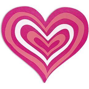 Rave Candy Heart Nipple Cover Pasties, Disposable Nipple Covers, Bra Pad, Party, Festival, Self-Adhesive No Show Bra For Women (1 Pare) Red