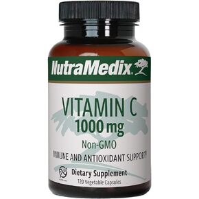 NutraMedix Vitamin C 1000mg - Antioxidants Supplement for Immune Support & Heart Health - Vitamin C from Ascorbic Acid - Vegan, Non-GMO (120 Vegetarian Capsules)