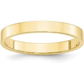 Solid 10k Yellow Gold 3mm Flat Wedding Band