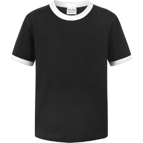 Spring&Gege Boys Short Sleeve Ringer Tee Cotton Crew Neck T-Shirt (5-14 Years)