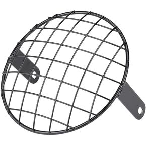 8 Headlight Grille, For Motorcycle 7 Mesh Grill Side Mount 8 Inch Universal Cover Mask for Cafe Racer(Silver) Lamp Protector Racer Guard(Silver) (Black)