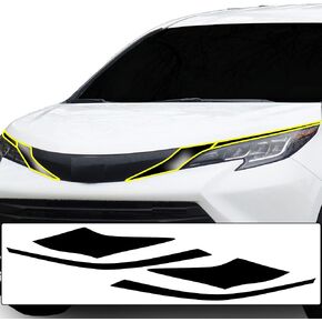 BOGAR TECH DESIGNS Front Chrome Delete Overlays Compatible with Toyota Sienna 2021-2023, Gloss Black